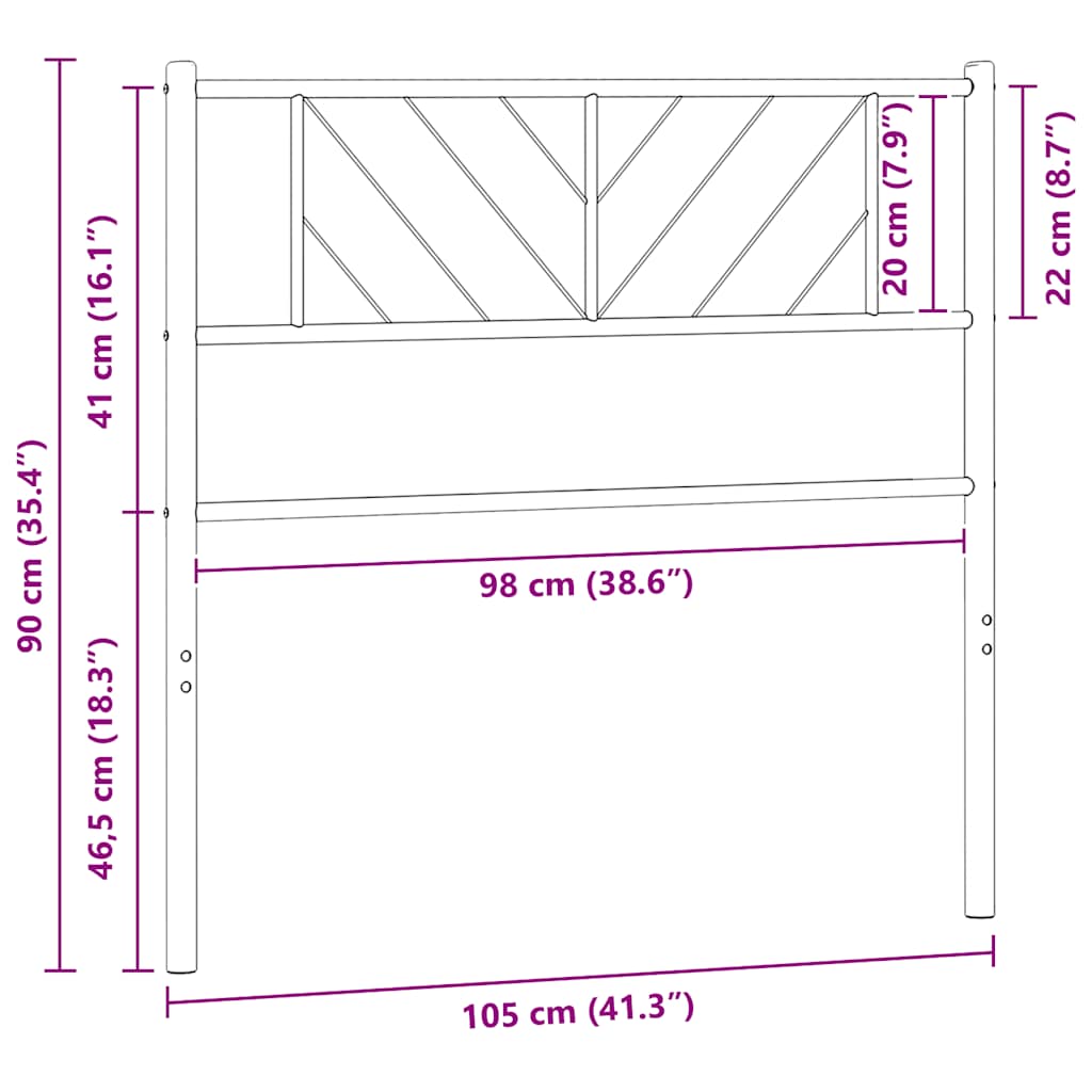 udskiftningsgavl 100 cm metal sort