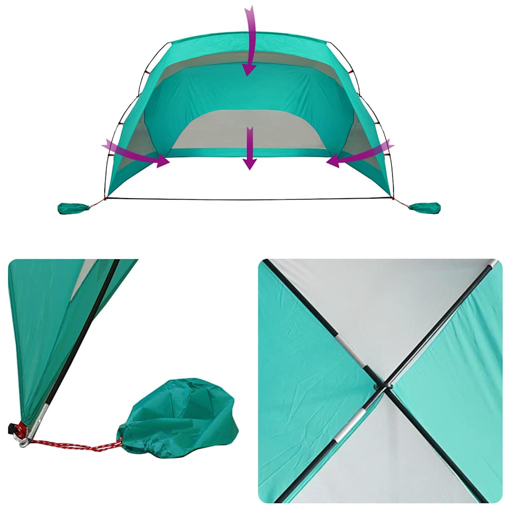 strandtelt 274x178x170/148 cm 185T polyester havgrøn