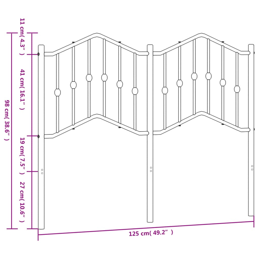 udskiftningsgavl 120 cm metal hvid