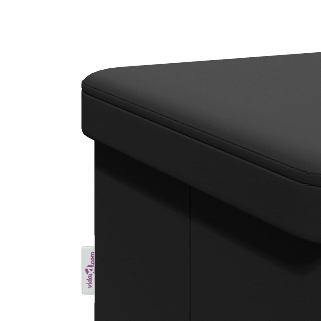 opbevaringsbænk foldbar PVC sort