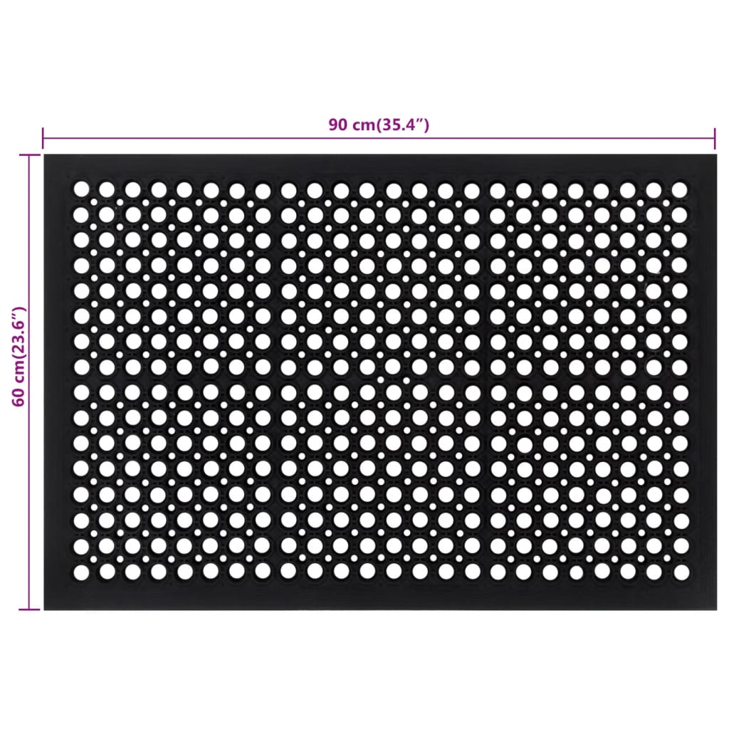 dørmåtte 60x90 cm rektangulær gummi