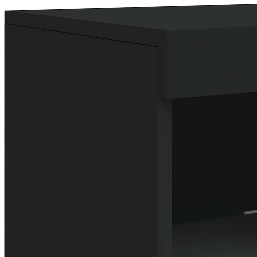 skænk med LED-lys 41x37x100 cm sort