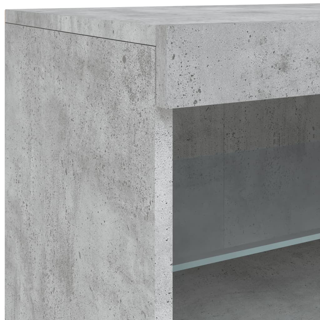 skænk med LED-lys 41x37x67 cm betongrå