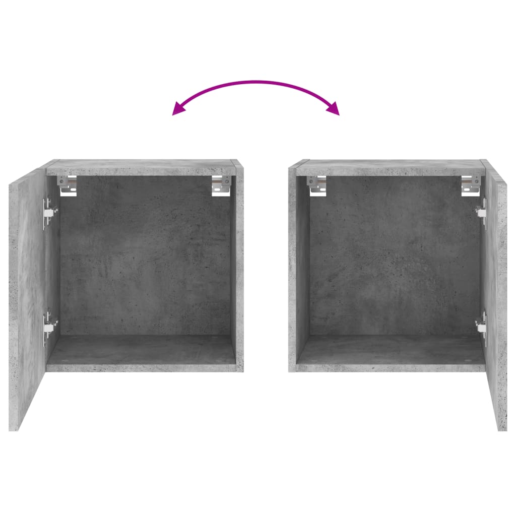 væghængt tv-bord 40,5x30x40 cm konstrueret træ betongrå