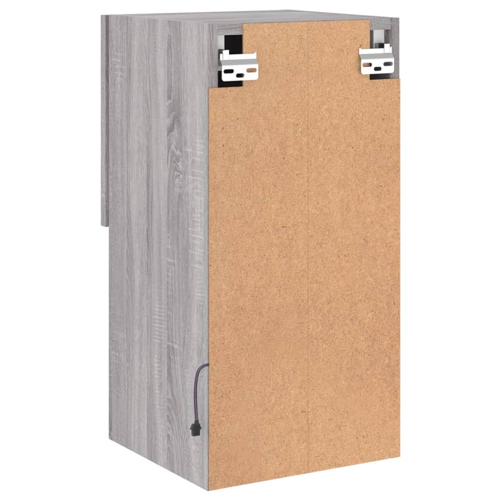 tv-borde 2 stk. med LED-lys 30,5x30x60 cm grå sonoma-eg