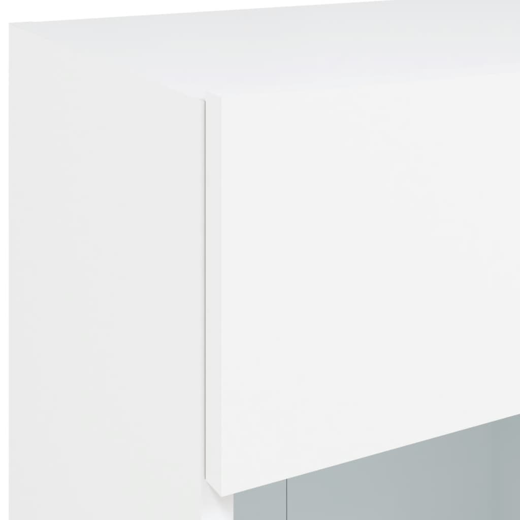væghængt tv-bord med LED-lys 40x30x60,5 cm hvid