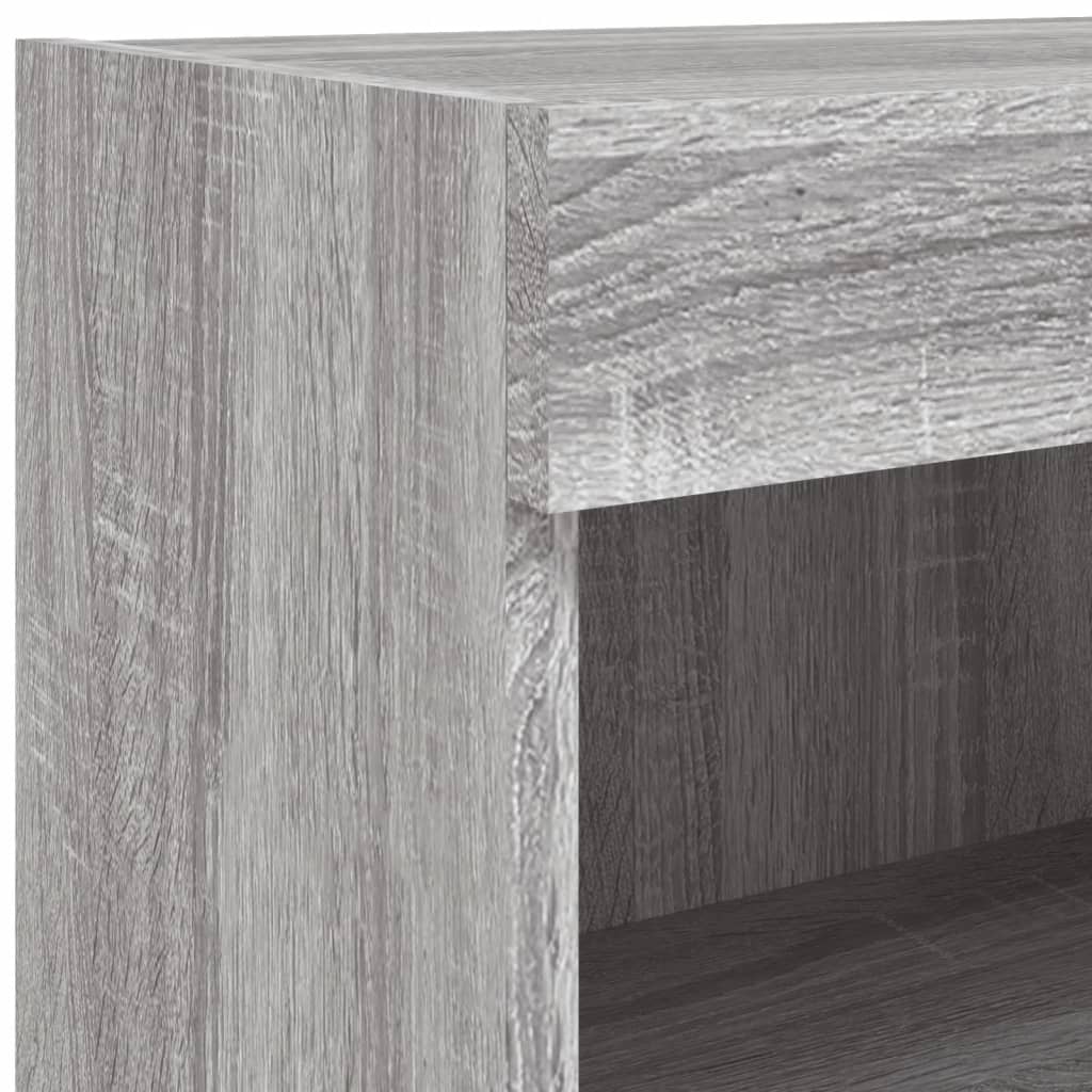tv-borde 2 stk. 60x30x30 cm med LED-lys grå sonoma-eg