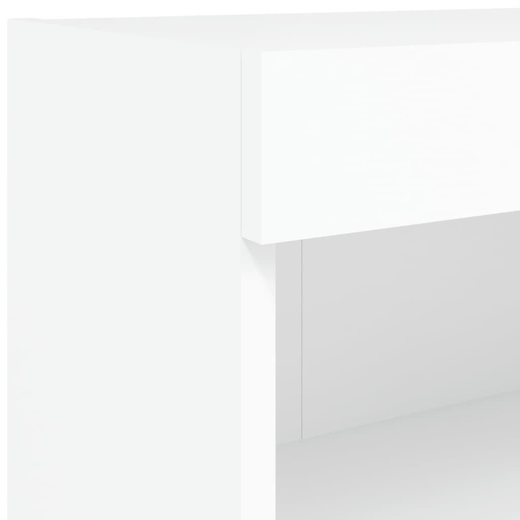 tv-borde 2 stk. med LED-lys 80x30x30 cm hvid