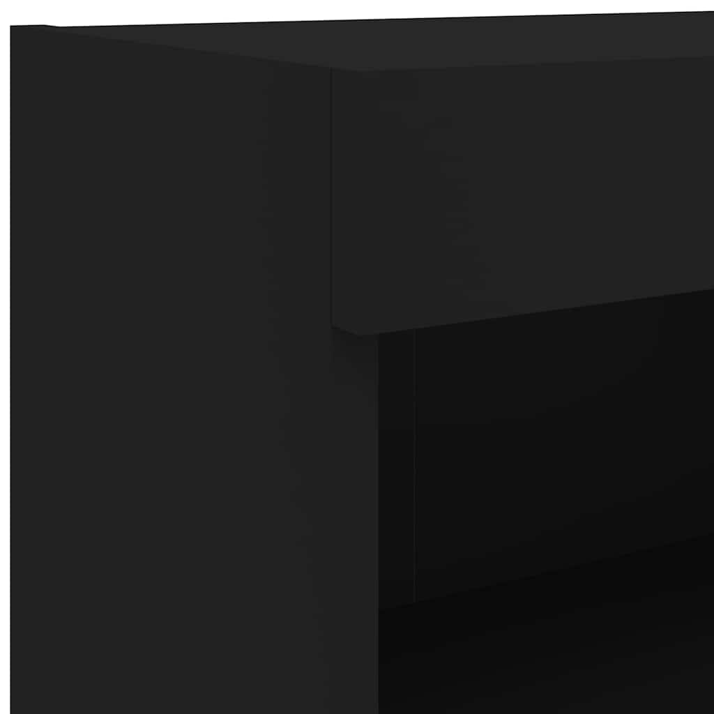 tv-bord med LED-lys 80x30x30 cm sort