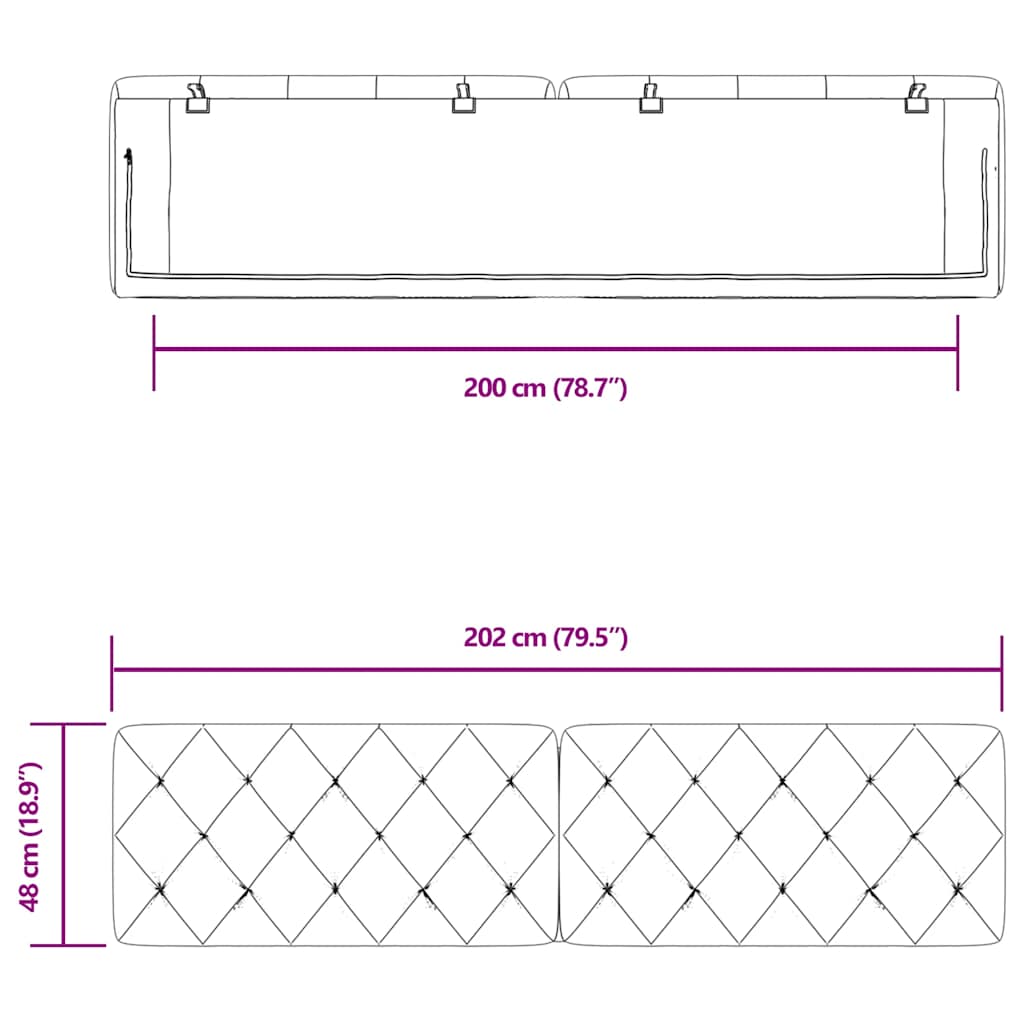 gavlpude 200 cm velour sort