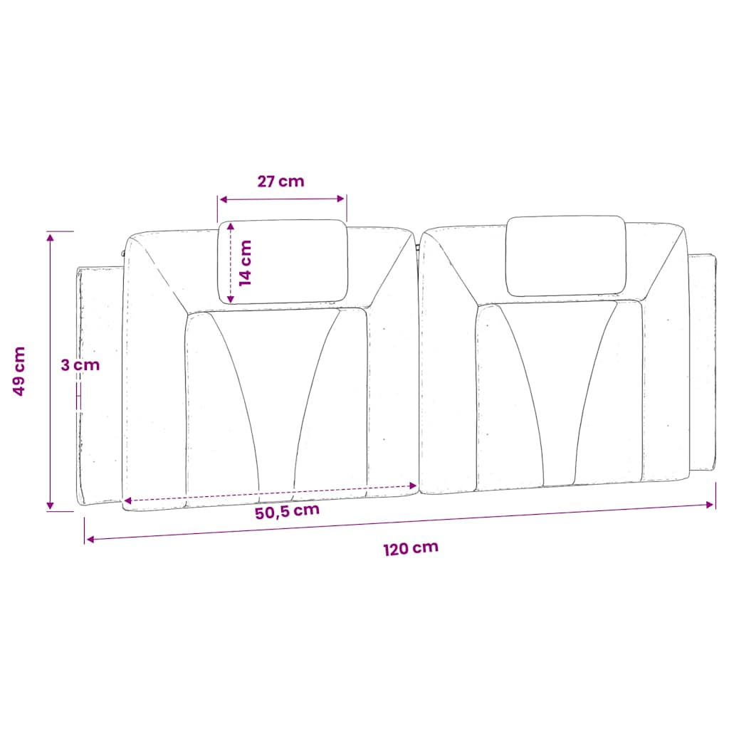 gavlpude Viana 120 cm kunstlæder sort og hvid
