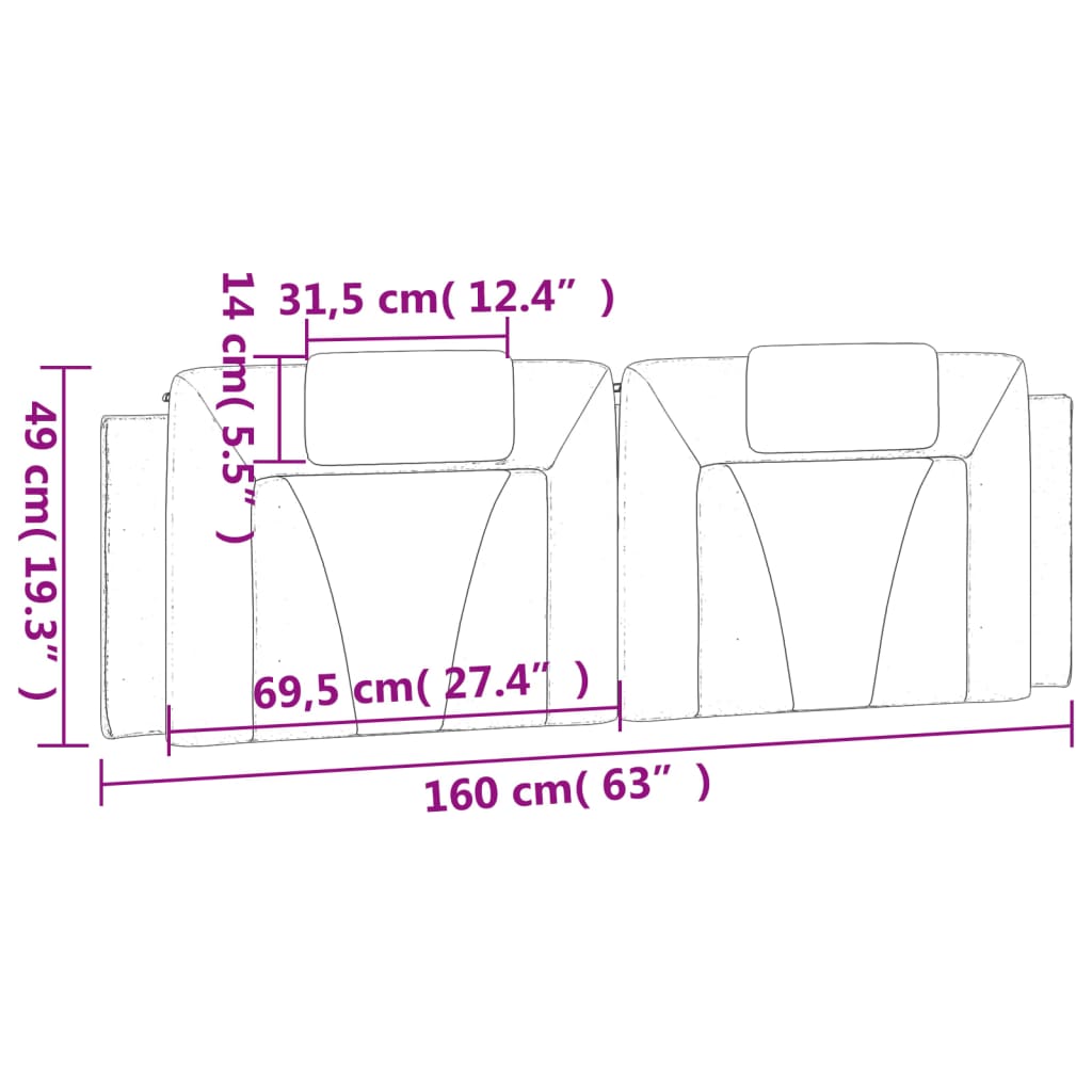 gavlpude Viana 160 cm kunstlæder brun
