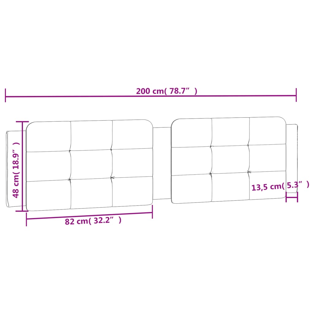 gavlpude Zadar 200 cm kunstlæder sort og hvid