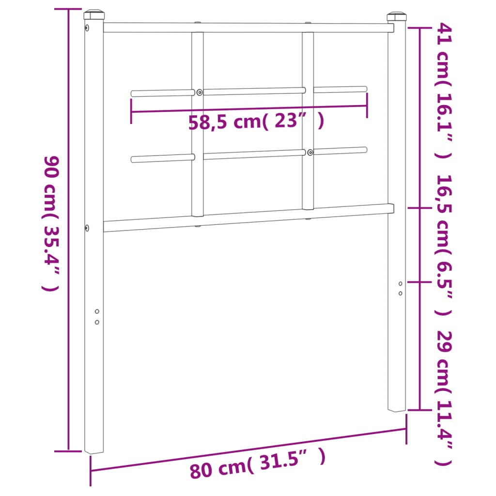 udskiftningsgavl 75 cm metal sort
