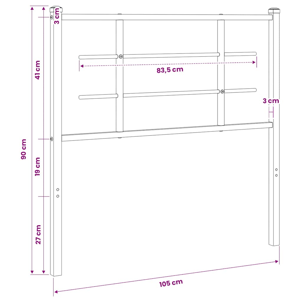 udskiftningsgavl 100 cm metal hvid