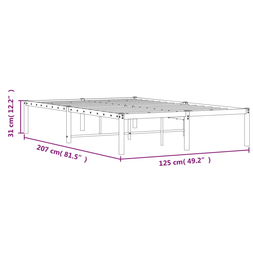 sengeramme 120x200 cm metal sort