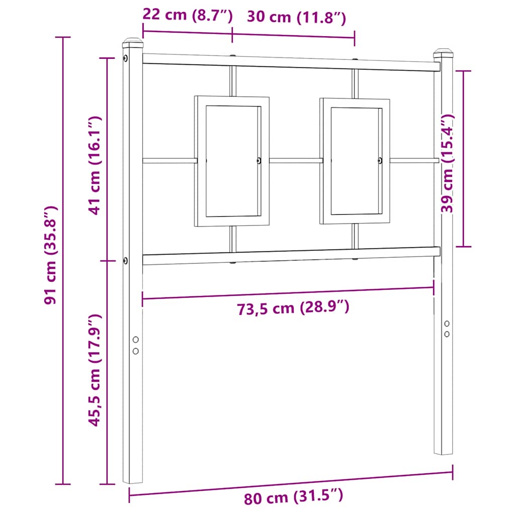 udskiftningsgavl 75 cm metal hvid