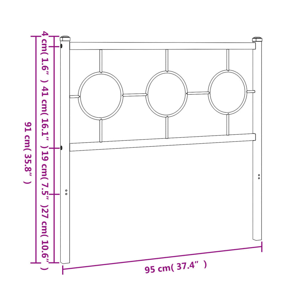 udskiftningsgavl 90 cm metal sort