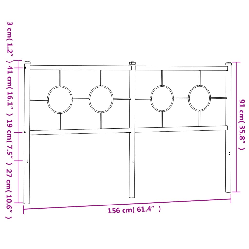 udskiftningsgavl 150 cm metal sort