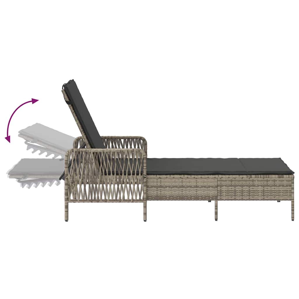 Solstol polyrattan Lysegrå og mørkegrå