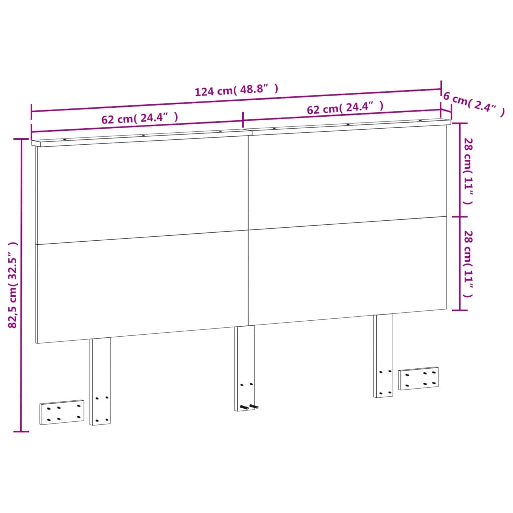 sengegavl 120 cm massivt fyrretræ gyldenbrun