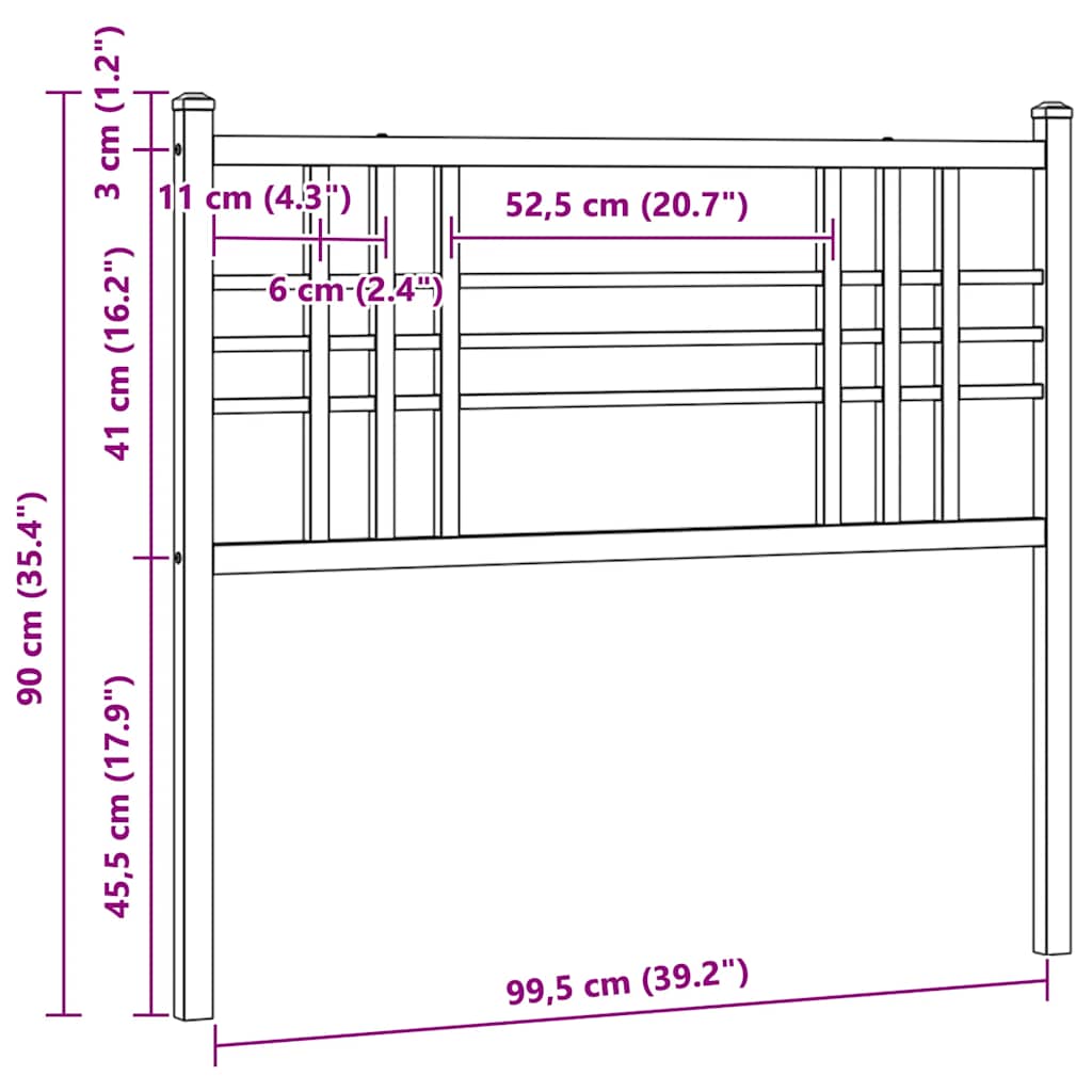 udskiftningsgavl 100 cm metal sort