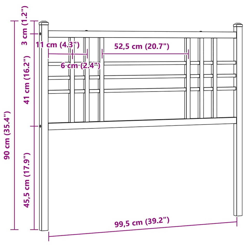 udskiftningsgavl 100 cm metal hvid