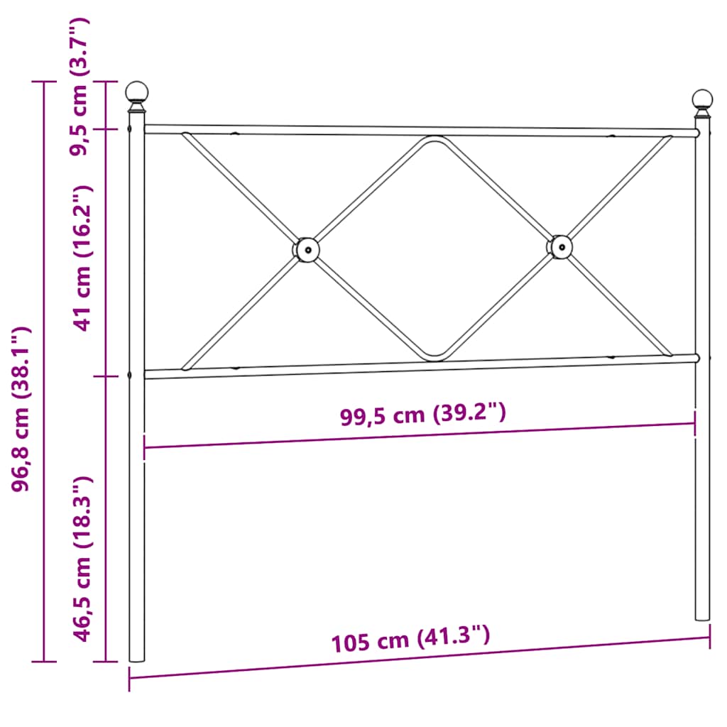 udskiftningsgavl 100 cm metal sort