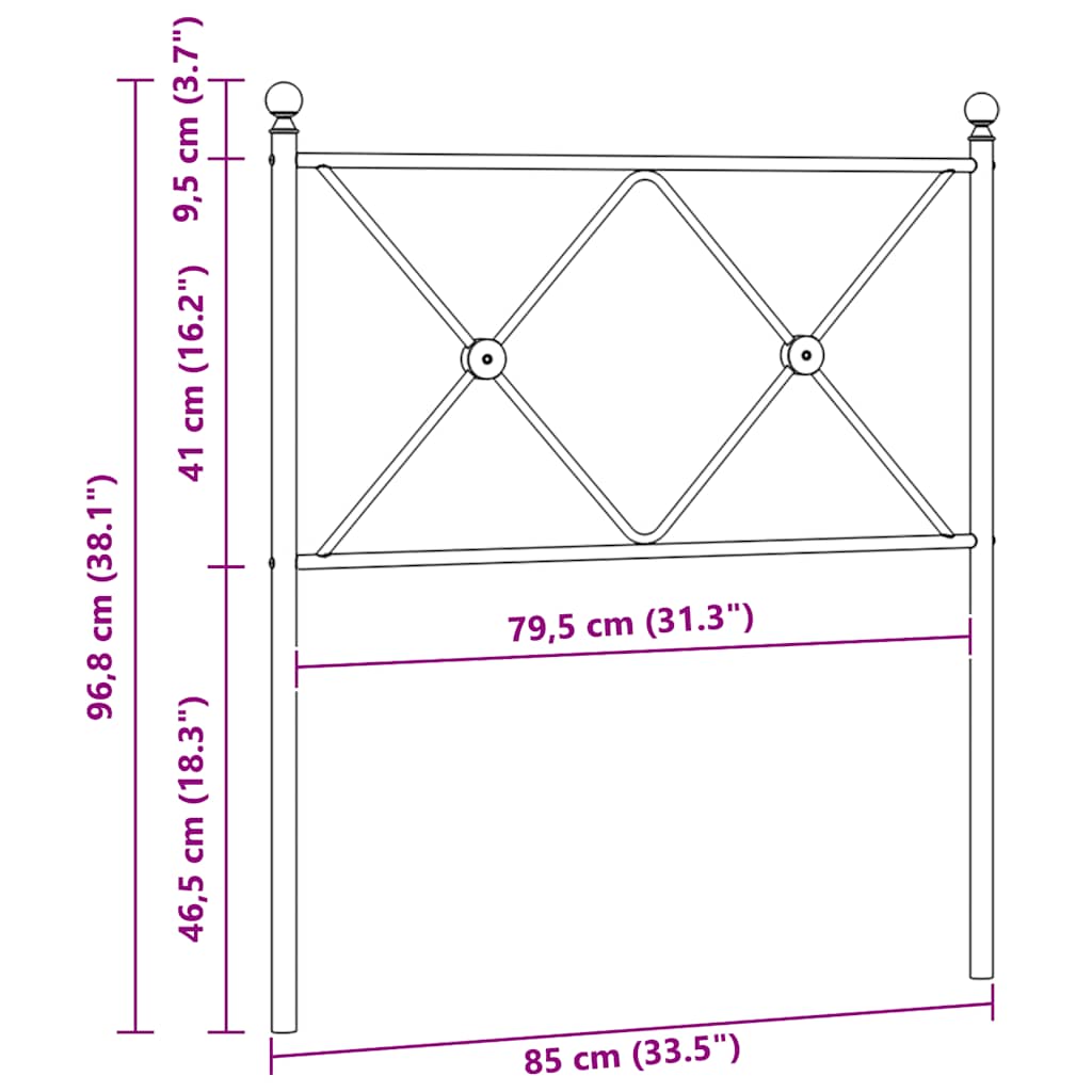 udskiftningsgavl 80 cm metal hvid