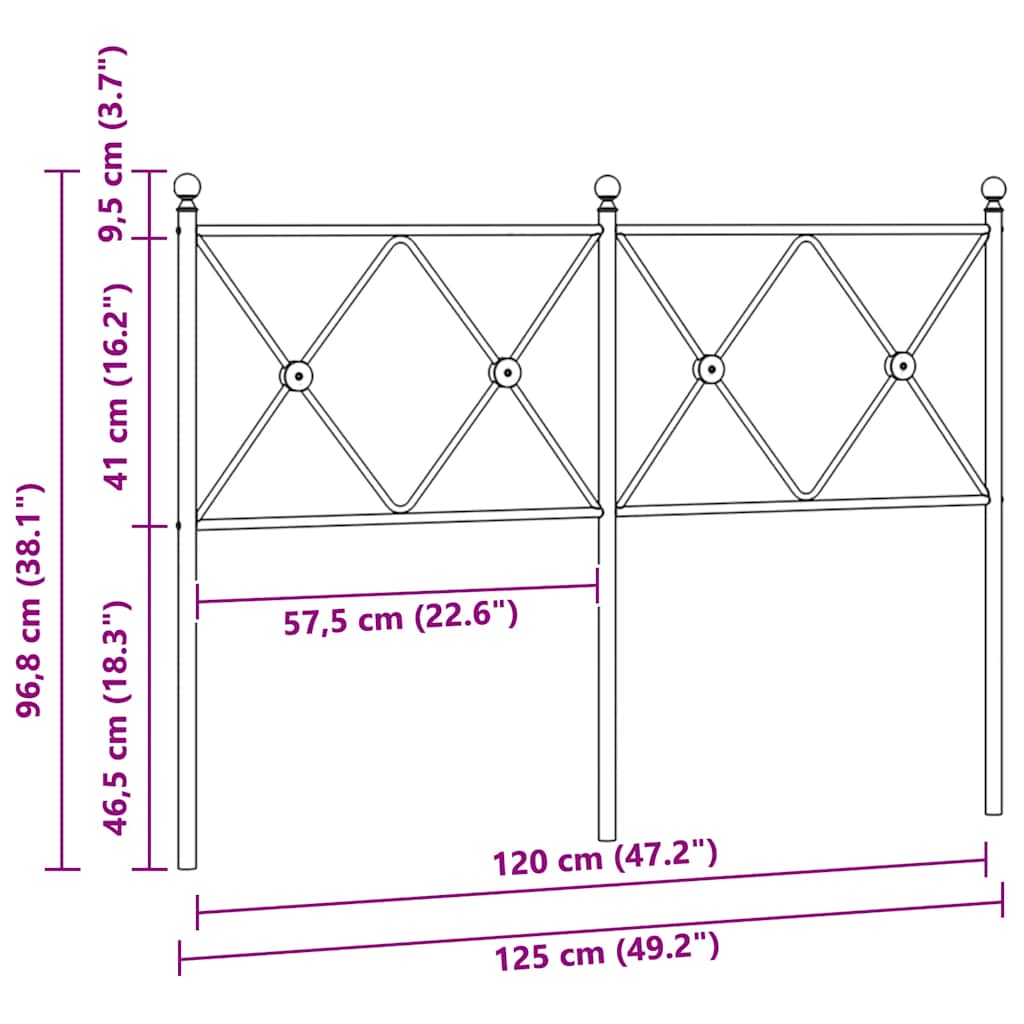 udskiftningsgavl 120 cm metal hvid