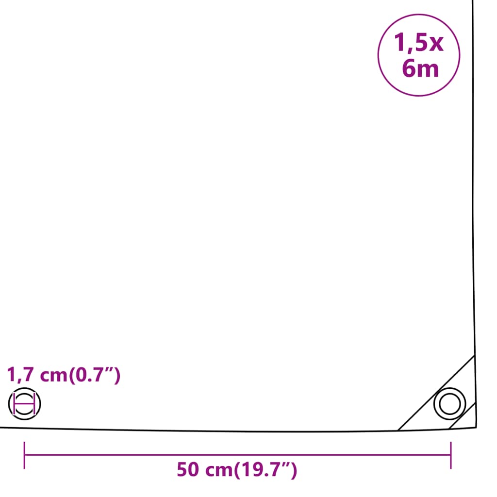presenning 1,5x6 m 650 g/m² antracitgrå