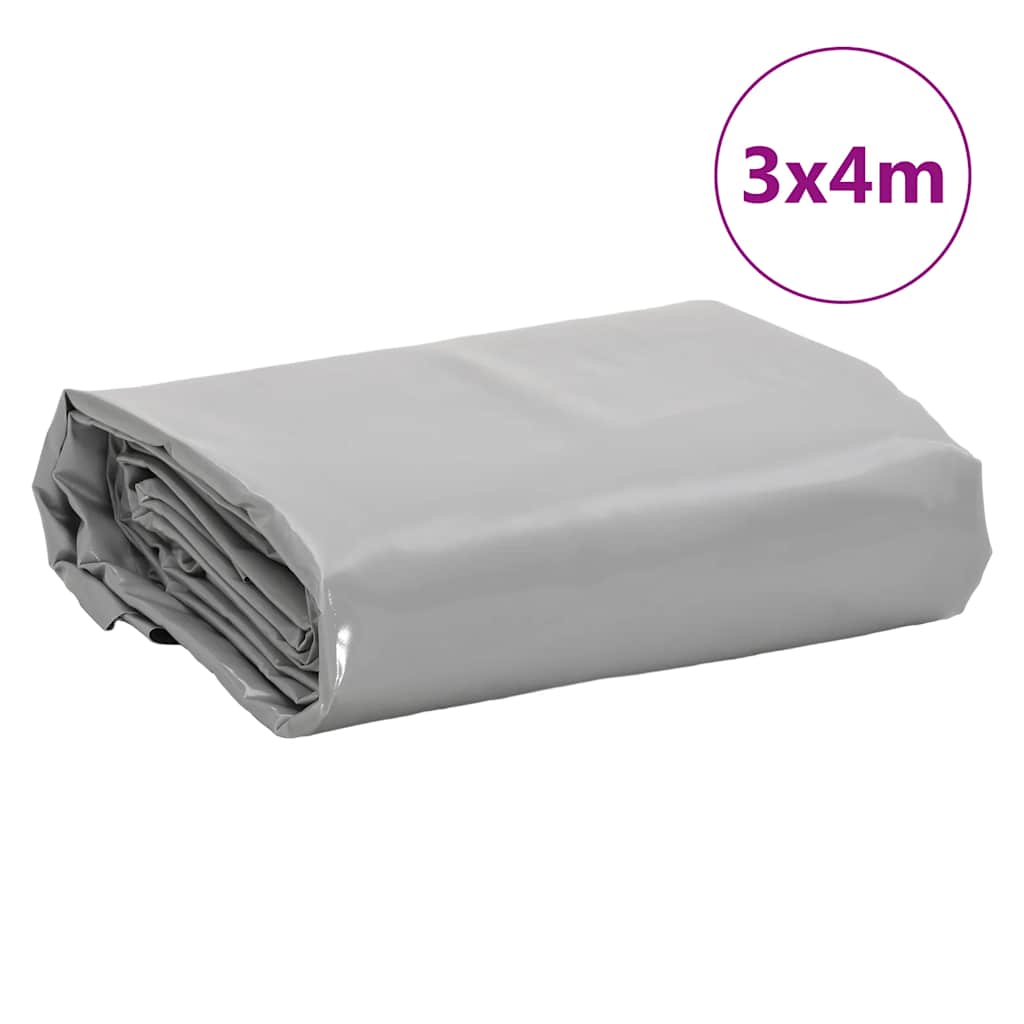 presenning 3x4 m 650 g/m² grå