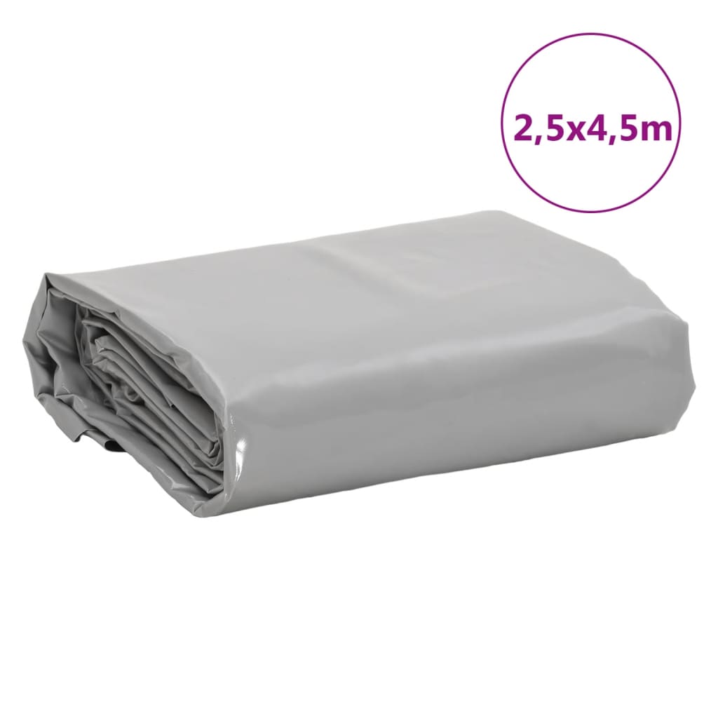 presenning 2,5x4,5 m 650 g/m² grå