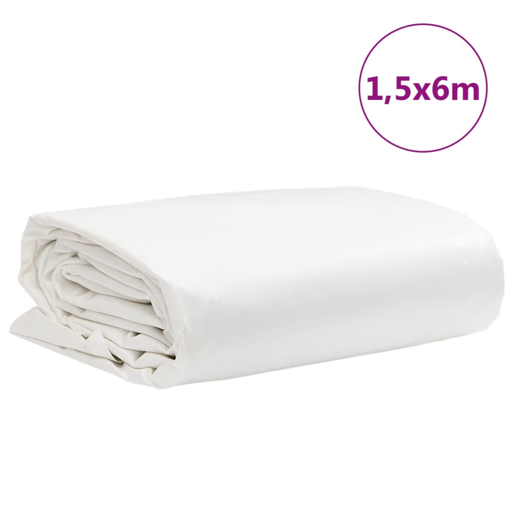 presenning 1,5x6 m 650 g/m² hvid