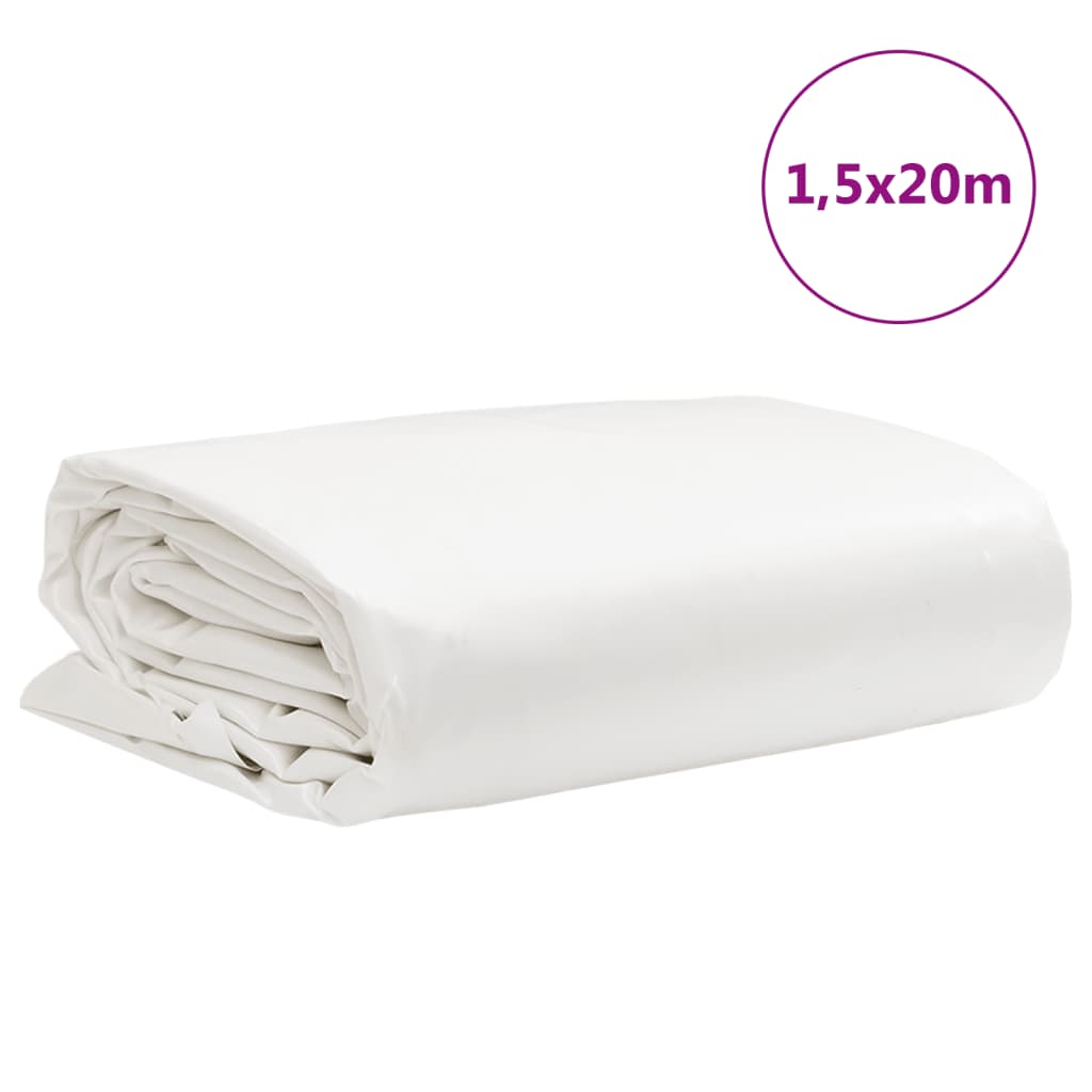 presenning 1,5x20 m 650 g/m² hvid