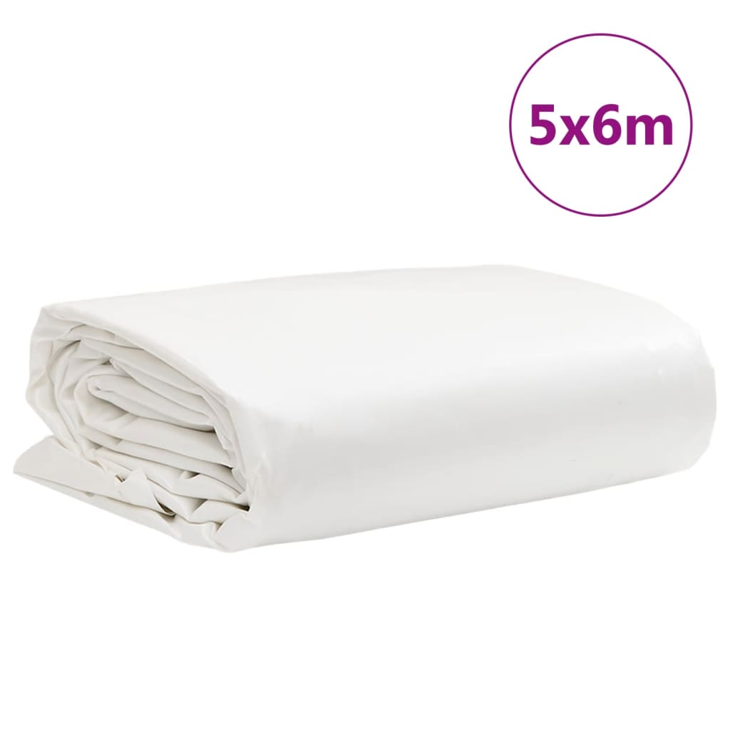 presenning 5x6 m 650 g/m² hvid