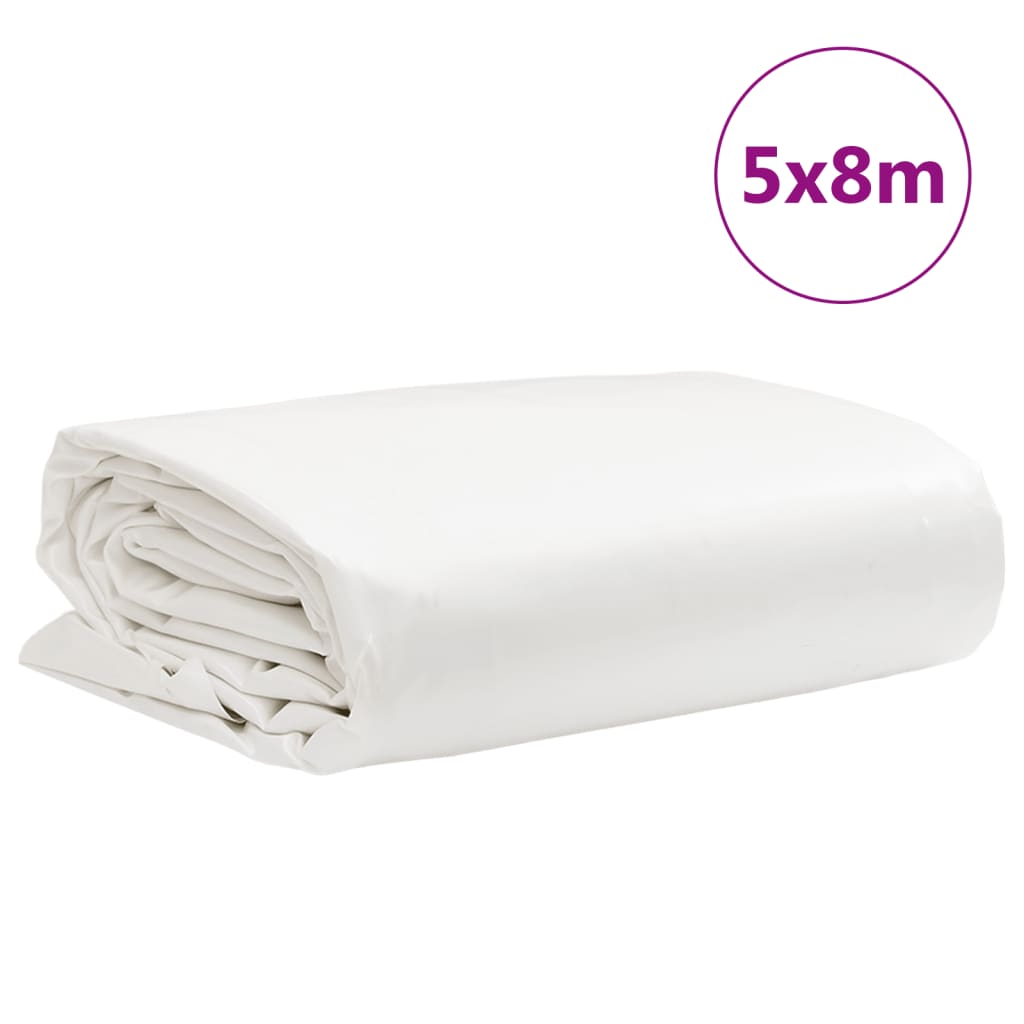 presenning 5x8 m 650 g/m² hvid