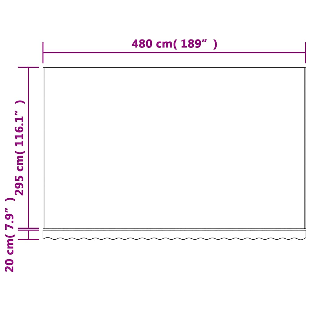 udskiftningsdug til markise 500x300 cm polyester rød og hvid
