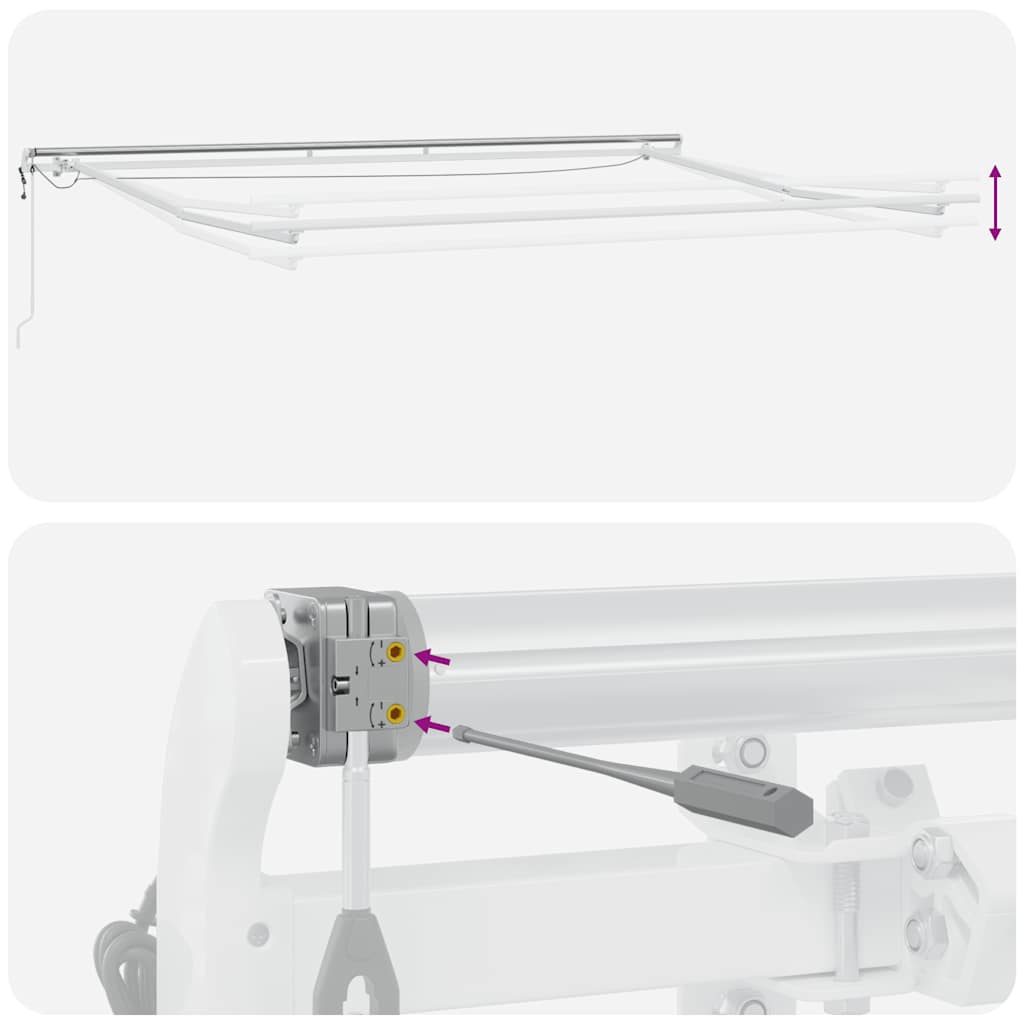 markise med LED-lys 450x300 cm automatisk betjening brun