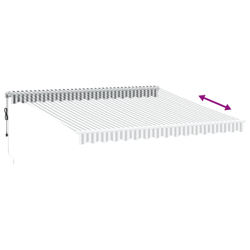 markise m. LED 400x350 cm automatisk betjening antracitgrå hvid