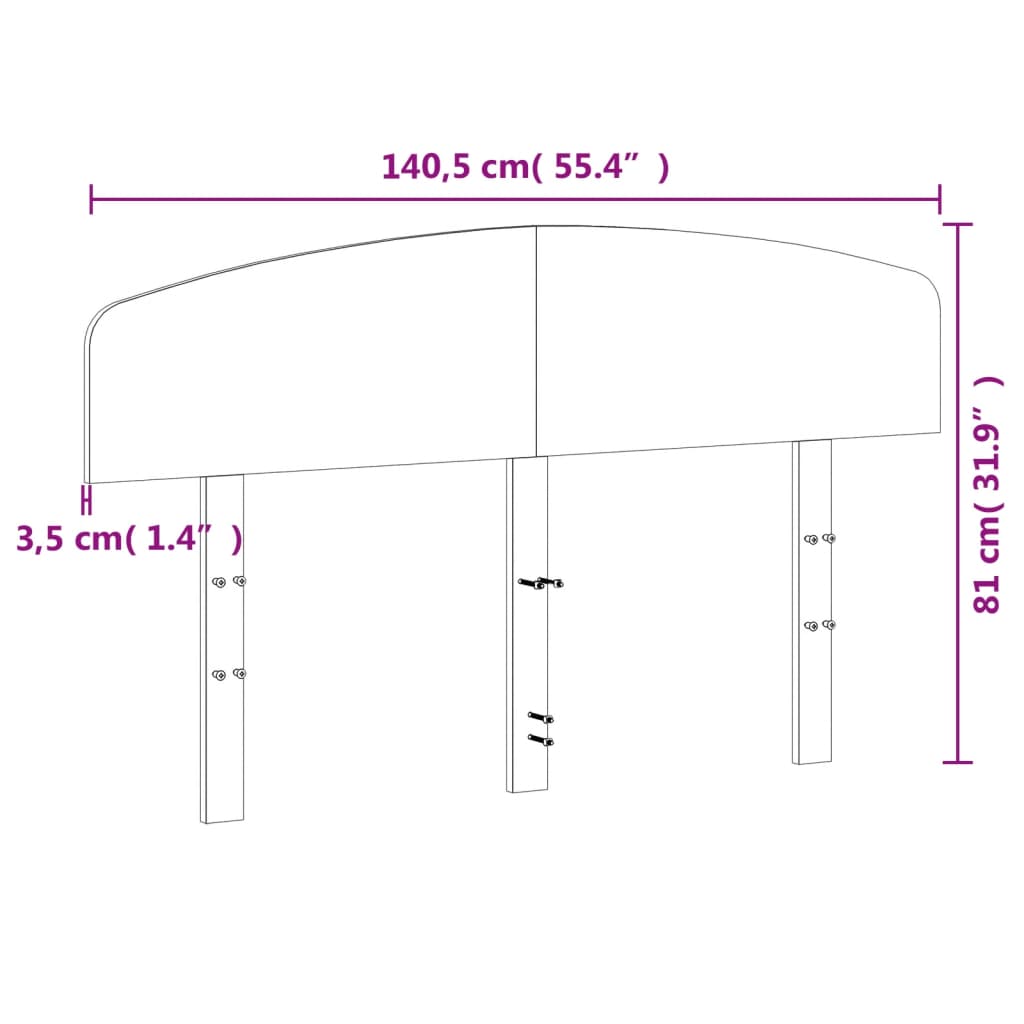 sengegavl 135 cm massivt fyrretræ gyldenbrun