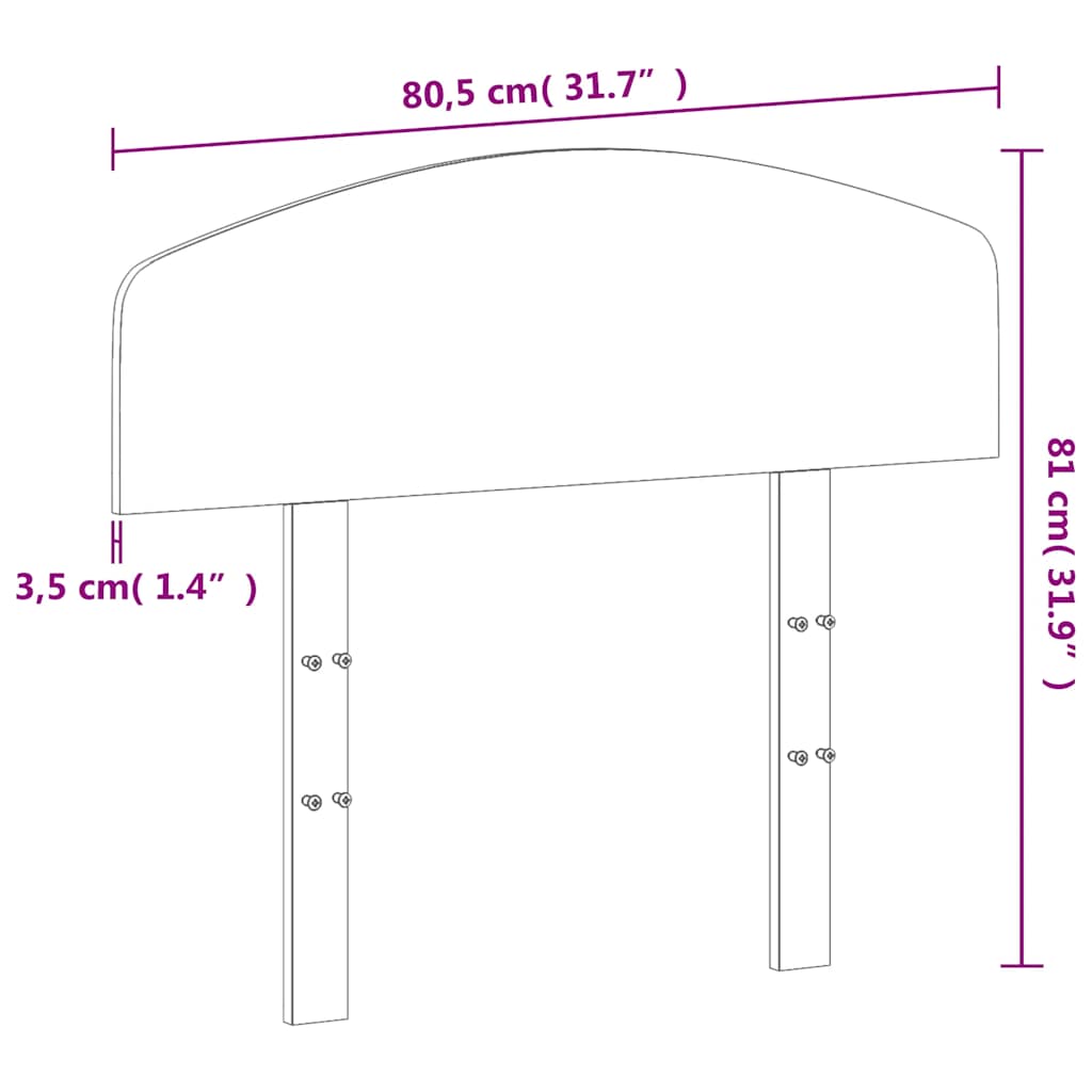 sengegavl 75 cm massivt fyrretræ