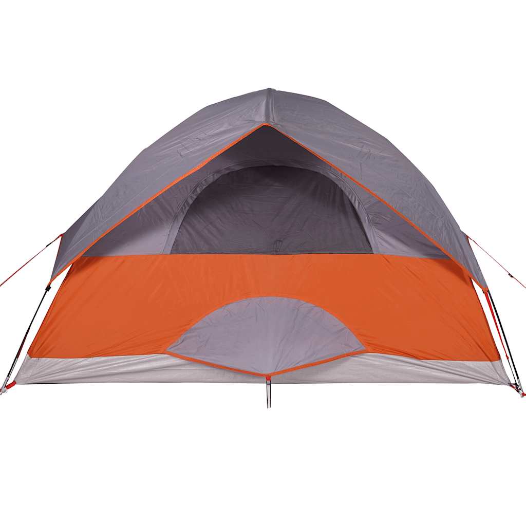3-personers campingtelt vandtæt kuppel grå og orange