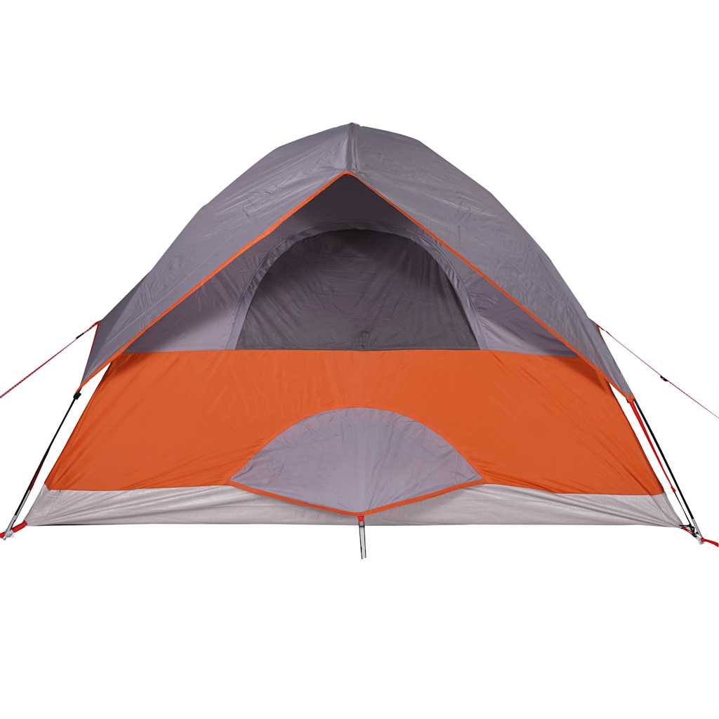 4-personers campingtelt vandtæt grå og orange