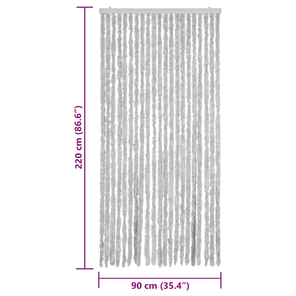 flueforhæng 90x220 cm chenille grå