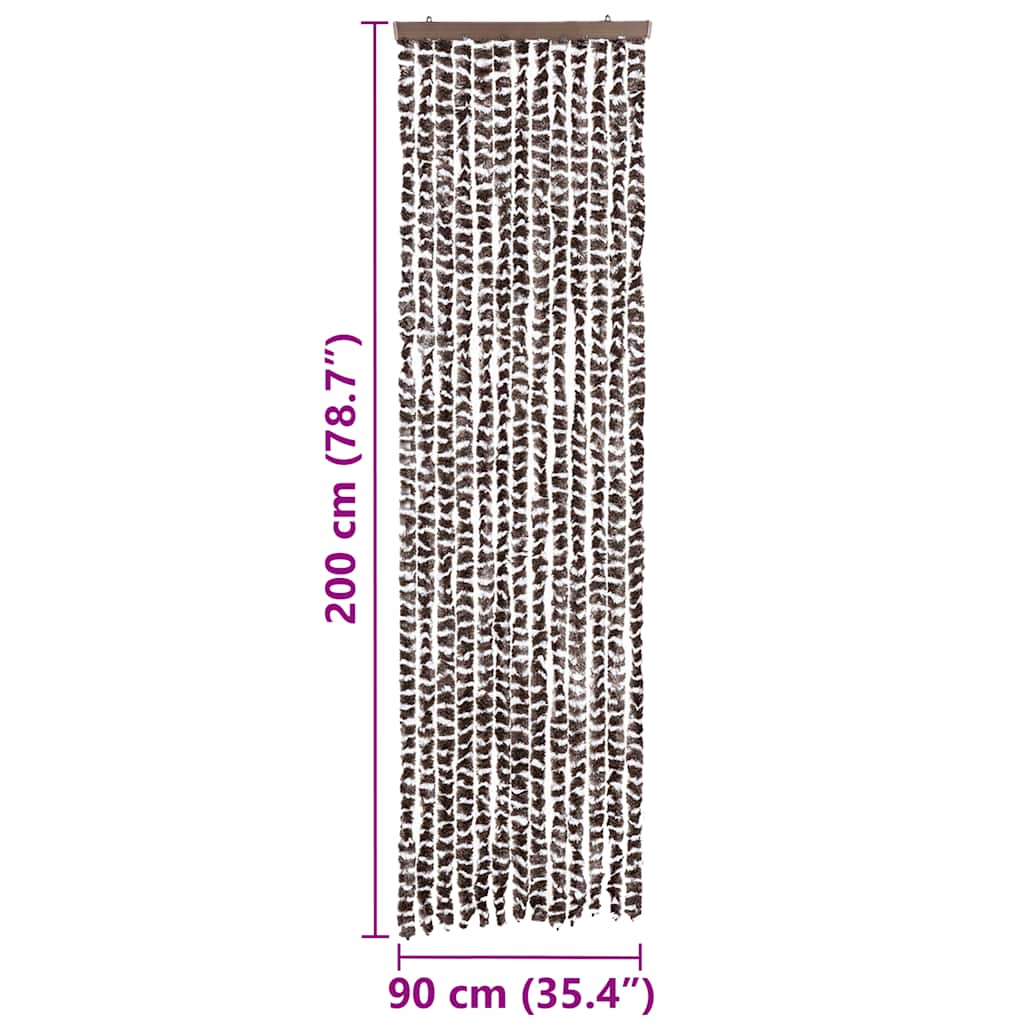 flueforhæng 56x200 cm chenille beige og brun
