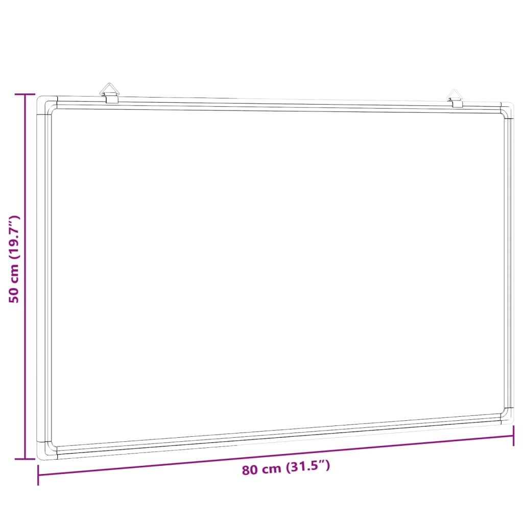 magnetisk whiteboard 80x50x1,7 cm aluminium