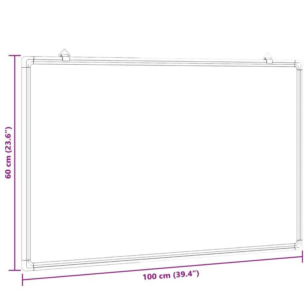 magnetisk whiteboard 100x60x1,7 cm aluminium