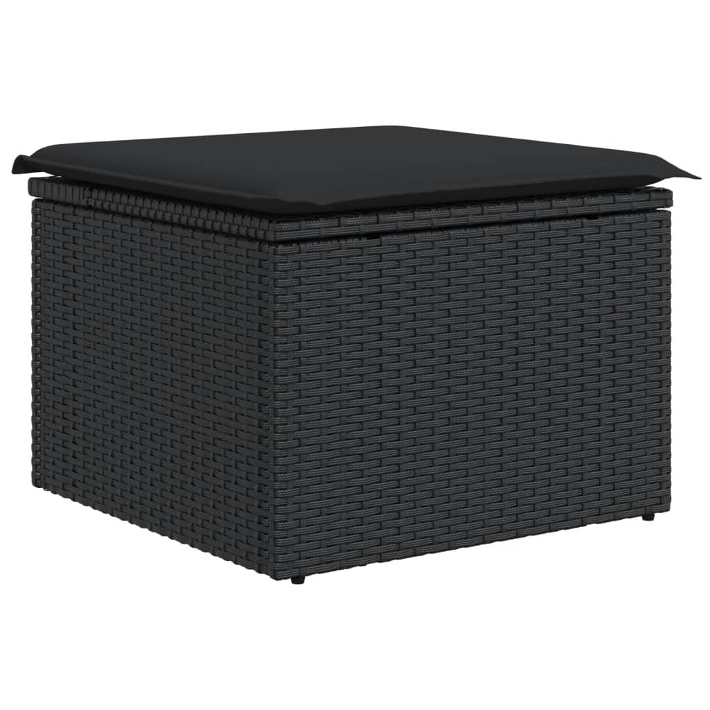 sofasæt til haven 8 dele med hynder polyrattan sort