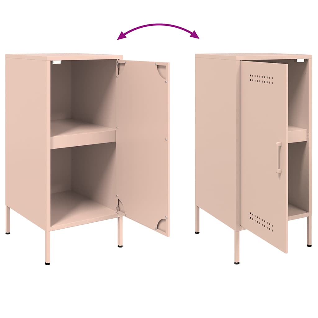 skabe 2 stk. 36x39x79 cm stål lyserød